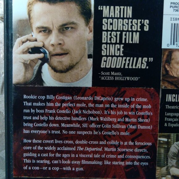 THE DEPARTED SCORSESE MOVIE DVD LEONARDO DICAPRIO/MATT DAMON/JACK NICHOLSON '07 - Picture 3 of 6